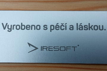Poděkování firmě IReSoft, s.r.o. - 2